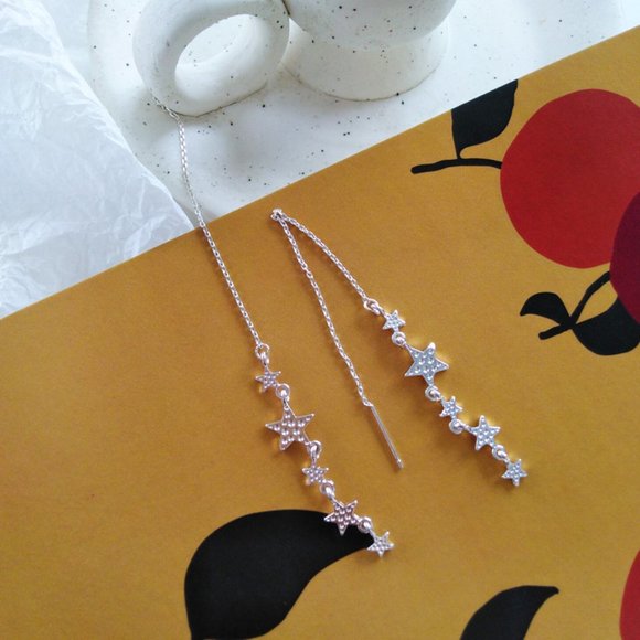 💙LAST ONE 💖Stars Drop Threader Earrings - Picture 4 of 9